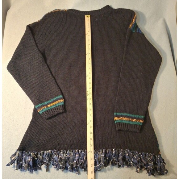 Vintage WIP Stitch Sweater  Womens Medium Ramie Cotton Blend Geometric Hearts - Picture 9 of 10